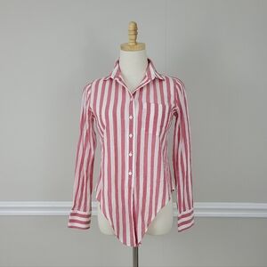 J.Crew Fit Flare Button Down Stripes Shirt Top